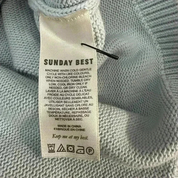 Sunday Best Lamora V-Neck Striped Button Front Cardigan Varsity Preppy Blue Sz S - Picture 14 of 16